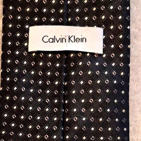 Calvin Klein Black Polka Dot Neck Tie - Picture 4 of 4